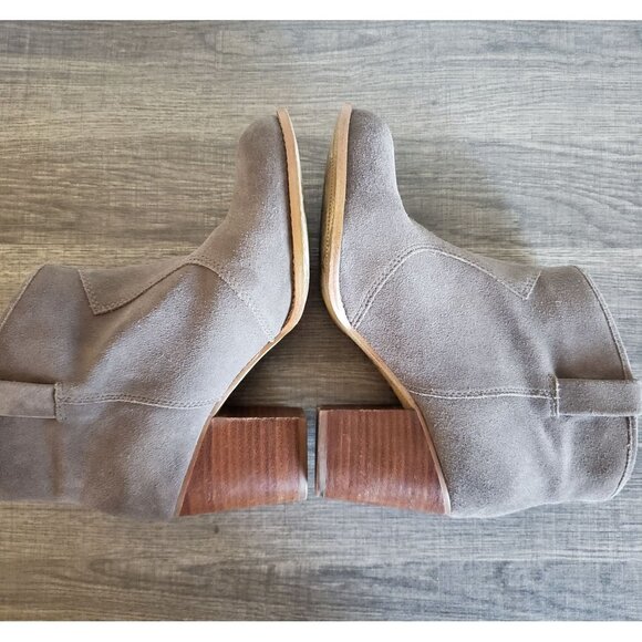 Splendid Lakota Western High-Heel Suede Booties Size Women's 9.5 Grey Ankle Boot - Picture 6 of 12